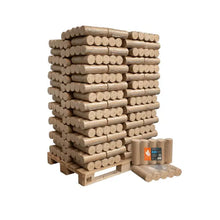 Laden Sie das Bild in den Galerie-Viewer, Heizfuxx Nestro XL Blau Holzbriketts 960 kg Palette – Hochverdichtete Premium-Hartholzbriketts