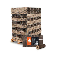 Laden Sie das Bild in den Galerie-Viewer, Heizfuxx PiniKay Quadro Hartholzbriketts – 960 kg Palette (96 x 10 kg) Premium Vierkant-Holzbriketts mit langer Brenndauer