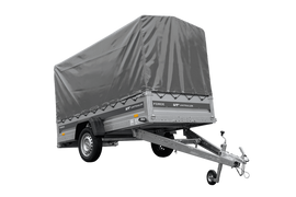 Anhänger 264×125 UNITRAILER FORCE 264 KIPP ungebremst mit H-1100 Rahmen und grauer Plane-Neu