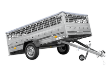Laden Sie das Bild in den Galerie-Viewer, Anhänger 264×150 UNITRAILER GARDEN 265 KIPP mit Gitterwänden, H-0-Rahmen und grauer Plane-Neu