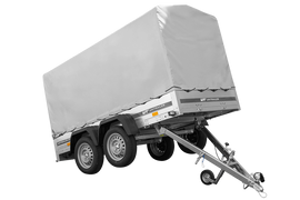 Der Anhänger Garden Trailer 264/2 KIPP MIT STÜTZRAD, H-1100-HOCHSPRIEGEL UND GRAUER PLANE-Neu