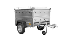 Laden Sie das Bild in den Galerie-Viewer, Einachsanhänger 150×106 UNITRAILER GARDEN 150 KIPP mit BIS-Seitenwänden und Aluminiumabdeckung-Neu