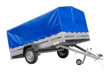 Laden Sie das Bild in den Galerie-Viewer, Einachsanhänger 264×150 UNITRAILER GARDEN 265 KIPP mit H-800 Rahmen und blauer Plane-Neu