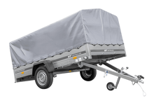 Laden Sie das Bild in den Galerie-Viewer, Einachsanhänger 264×150 UNITRAILER GARDEN 265 KIPP mit H-800 Rahmen und grauer Plane-Neu