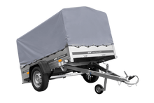 Laden Sie das Bild in den Galerie-Viewer, Einachsanhänger auf Blattfedern 200×125 UNITRAILER GARDEN 201/R KIPP mit H-800-Rahmen und grauer Plane-Neu