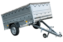 Faltbarer Pkw Anhänger Garden Trailer 230 KIPP mit zusätzlichen Bordwänden, Stützrad, Flachplane und Planenträgern]-Neu