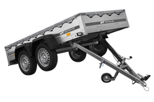 Laden Sie das Bild in den Galerie-Viewer, GARDEN TRAILER 264/2 KIPP MIT STÜTZRAD, GRAUE FLACHPLANE UND PLANENTRÄGER-Neu