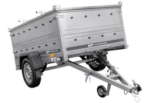 Laden Sie das Bild in den Galerie-Viewer, Leichtanhänger auf Federn 200×125 UNITRAILER GARDEN 201/R KIPP mit BIS-Seiten und Aluminiumabdeckung-Neu