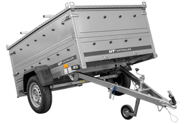 Leichter Anhänger 200×125 UNITRAILER GARDEN 201 KIPP mit BIS-Seitenwänden und Aluminiumabdeckung-Neu