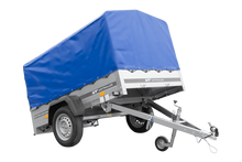 Laden Sie das Bild in den Galerie-Viewer, Leichter Anhänger 200×125 UNITRAILER GARDEN 201 KIPP mit H-800 Rahmen und blauer Plane-Neu